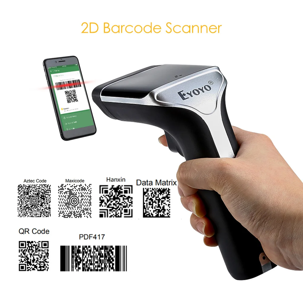 EYOYO EY-007 2.4 جرام اللاسلكية 2D ماسحة قراءة QR كود PDF417 DataMatrix باليد اللاسلكية الباركود ماسحة شاشة الباركود قارئ 2D EYOYO EY-007 2.4 جرام اللاسلكية 2D ماسحة قراءة QR كود PDF417 DataMatrix باليد اللاسلكية الباركود ماسحة شاشة الباركود قارئ 2D