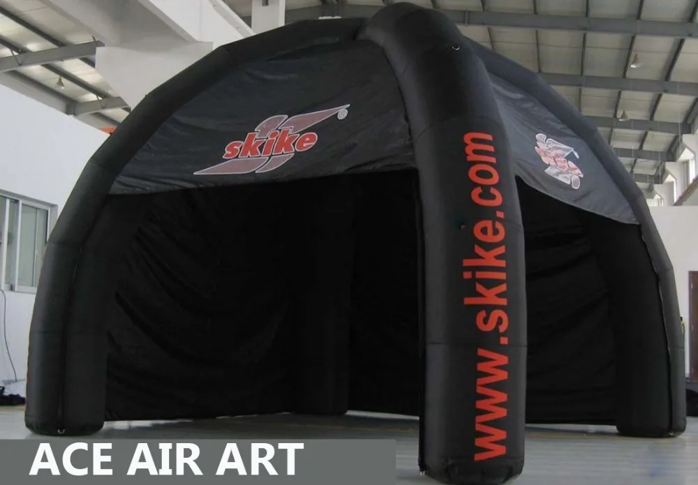 Популярное Оборудование для бизнеса, черный надувной тент, палатка-паук с 4 ножками для продажи, поставляется с бесплатным воздуходувкой