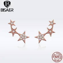 3 цвета, серебро 925 пробы, сверкающие фианиты, изысканные штабелируемые серьги-гвоздики в виде звезды для женщин, модное ювелирное изделие, подарок