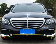 Chrome Front Grille lower Bumper Lip Cover Trim 3pcs for Mercedes Benz E Class W213 2016