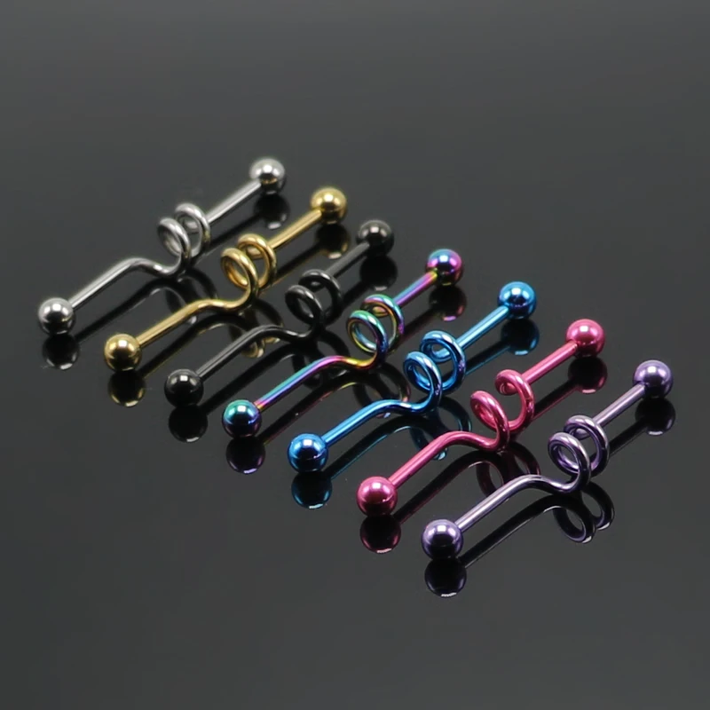 1Pc Spring Stainless Steel Ear Industrial Piercing Women Cartilage