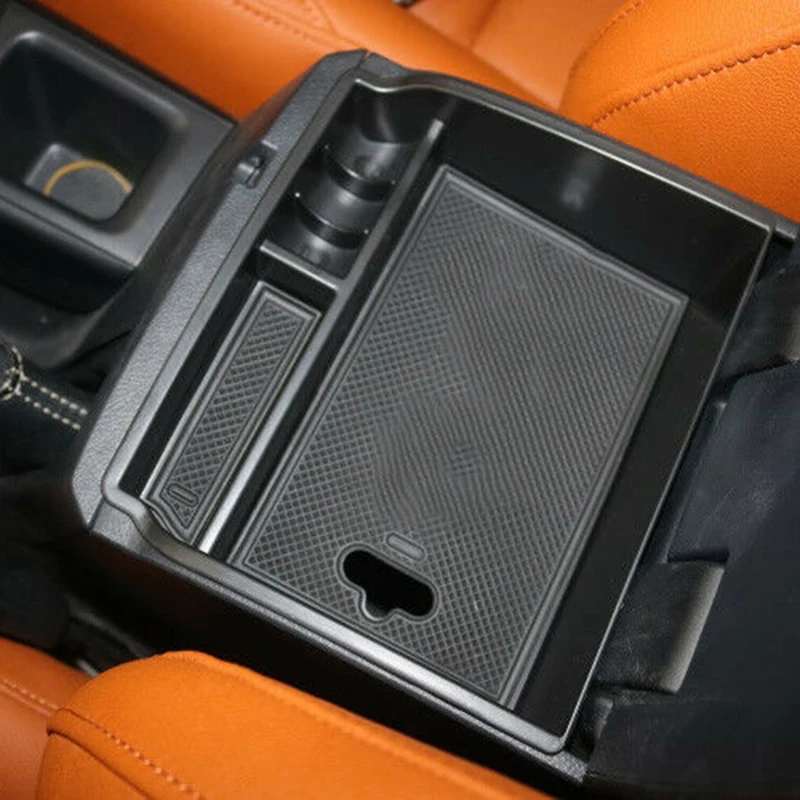 ABS+ резиновая автомобильная коробка для хранения, черные аксессуары, подлокотник, контейнер для хранения, нескользящий коврик для Toyota Hilux Revo
