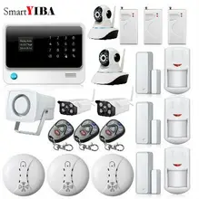 SmartYIBA APP Control WIFI GSM Home Security Alarm System+ Fire Smoke Detector Waterproof Outdoor Network Camera Surveillance