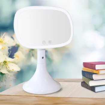 

Led lighted makeup mirror Moisturizing spray rechargeable vanity mirror Desk lamp Touch screen Table cosmetic mirror