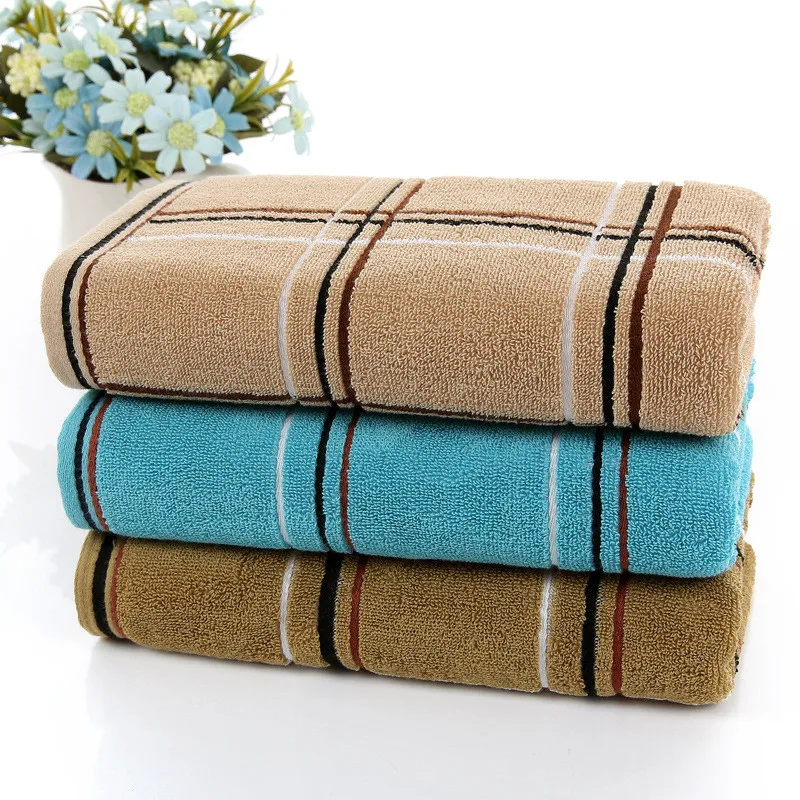 Big Lattice Cotton Face Towels Bathroom Comfortable Adults Men/Women