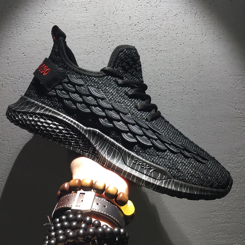 

Classic Black Casual Shoes Men's Breathable Lightweight Non-slip Sneakers Fashion Style Flat Walking Trainer Shoes