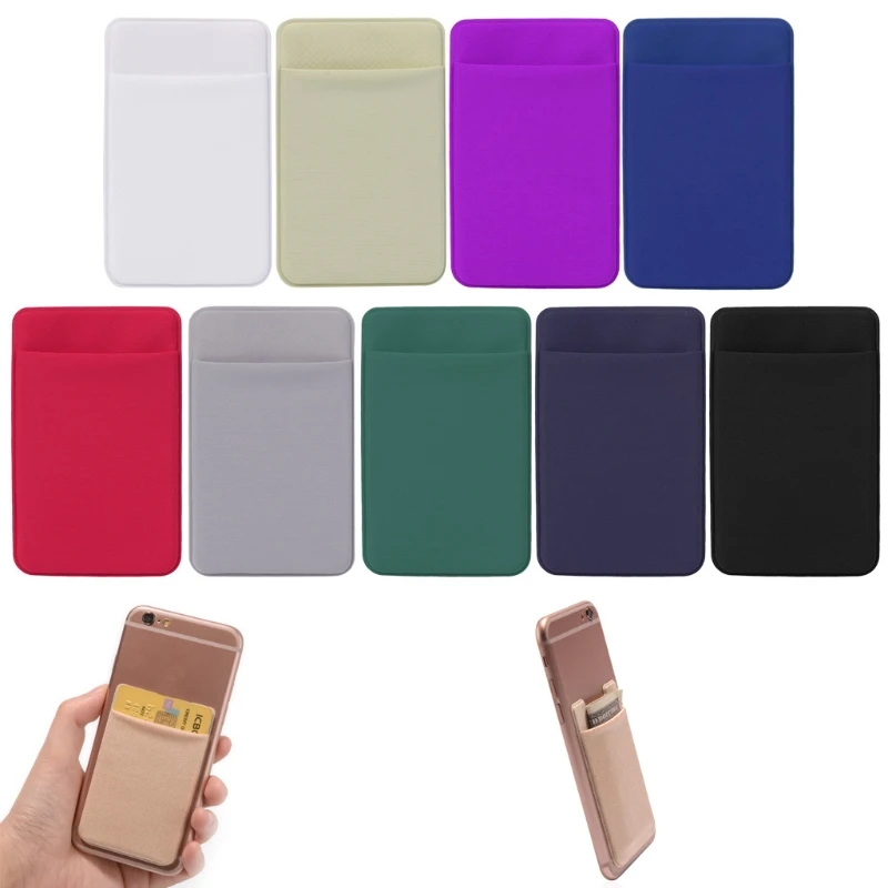 

New Elastic Mobile Phone Wallet Credit ID Card Holder Pocket Adhesive Sticker