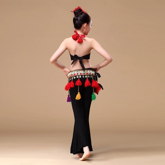 ATS Performance 3pcs Costume Set Girls Tribal Dance Coins Bra Belt and  Pants Gypsy Costume Children Belly Dance   AliExpress Mobile