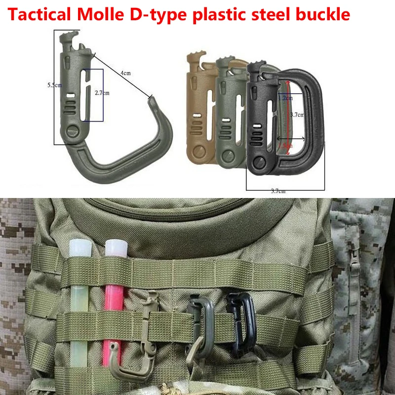 Grimlock Carabiner Tactical D-Ring Carabiners (10-Pack) MOLLE