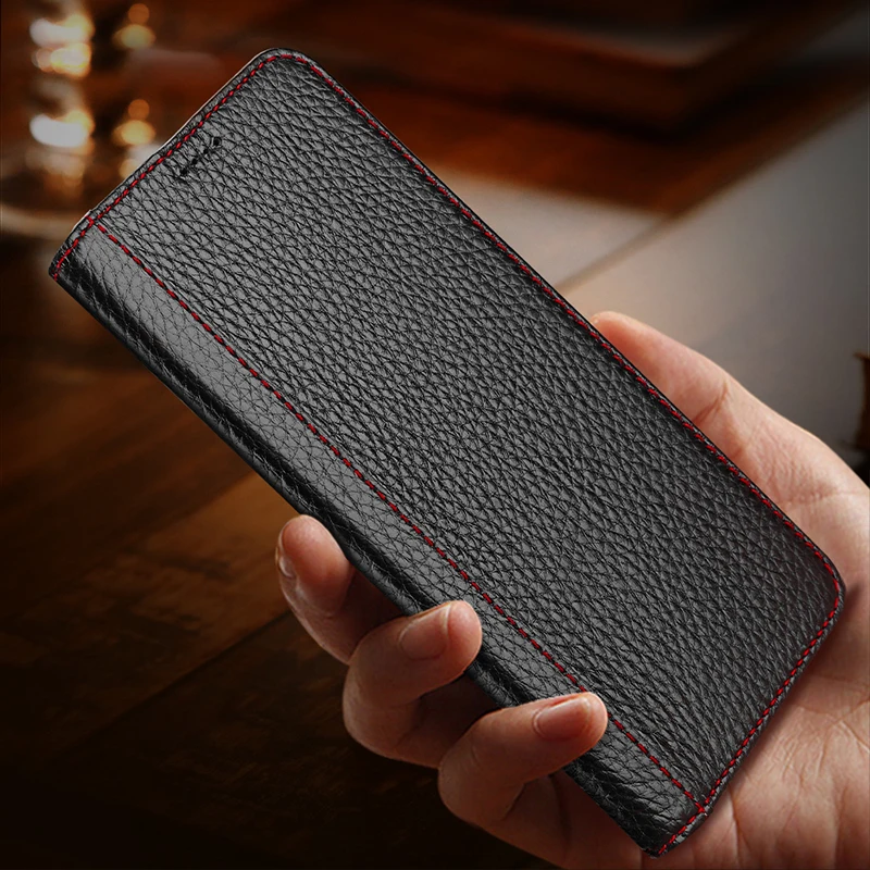 Флип-чехол из натуральной кожи для iPhone XS Max XR X 7 8 Plus магнитный чехол-кошелек Samsung Note