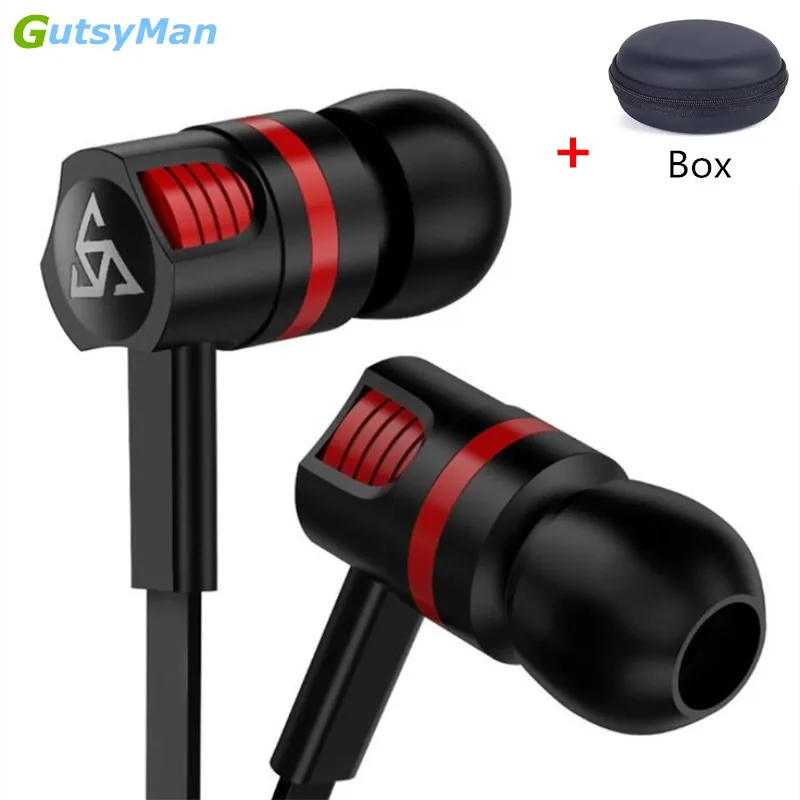 

GutsyMan Wired Earphone In-Ear Sports earbuds with mic for xiaomi iPhone Samsung Headsets fone de ouvido auriculares MP3