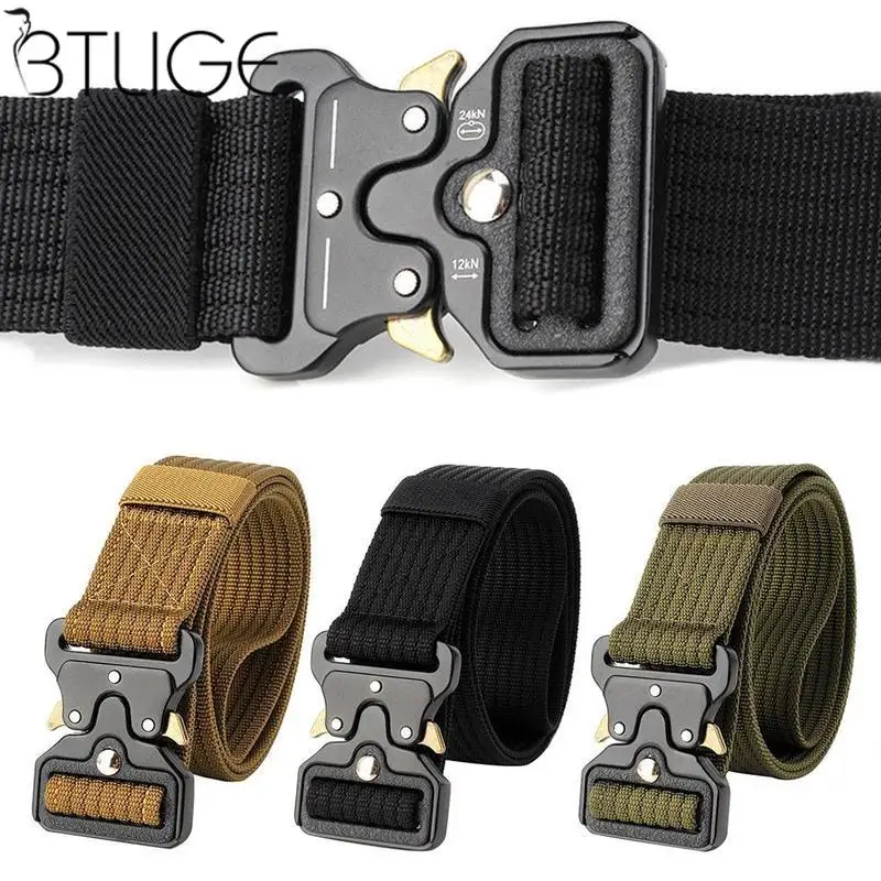 

Men Military Belt Buckle Adjustable Combat Waistband Tactical Rescue Rigger Tool