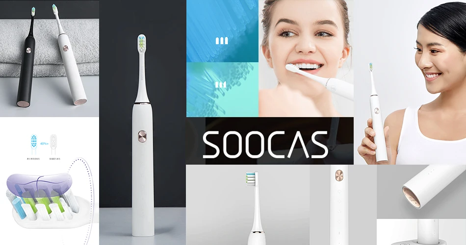 Xiao mi 2 шт Soocas Сменная головка зубной щетки для Soocas/Soocare X3 mi Home App управление Bluetooth teethbrest