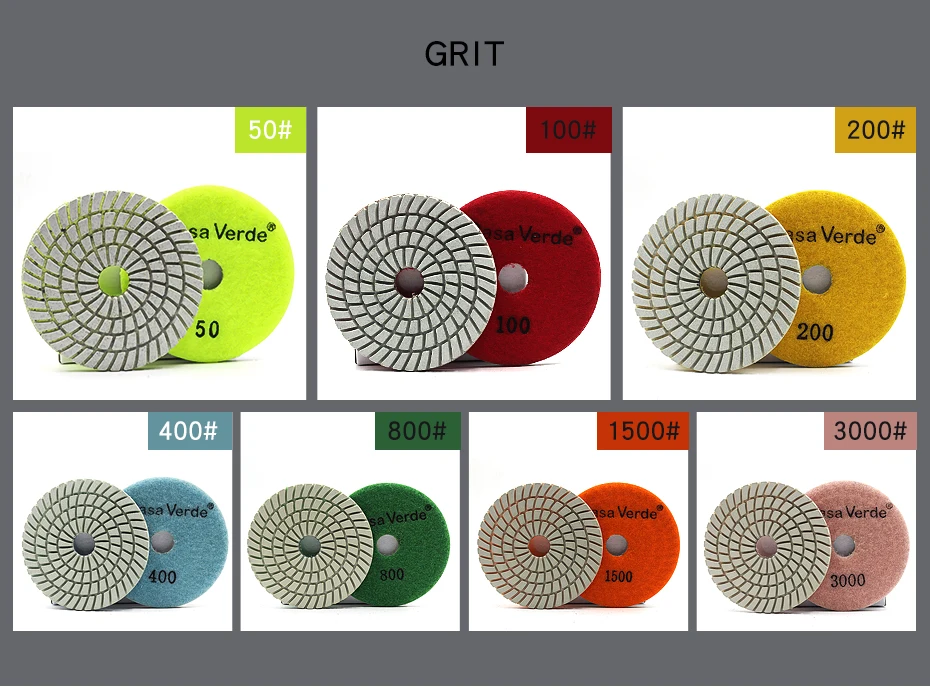 7 шт./компл. 4 дюймов влажные 3,0 мм влажные Алмазные полировальные колодки с 100 мм толщиной гранит мрамор влажная полировка с водой