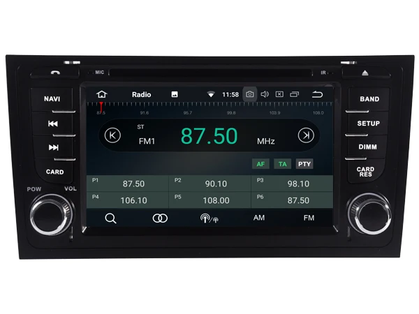 Top OTOJETA android 8.0 car DVD multimedia player 8 cores 4gb RAM 32gb IPS screen for AUDI A6 S6 1997-2007 RS6 radio gps navigation 1