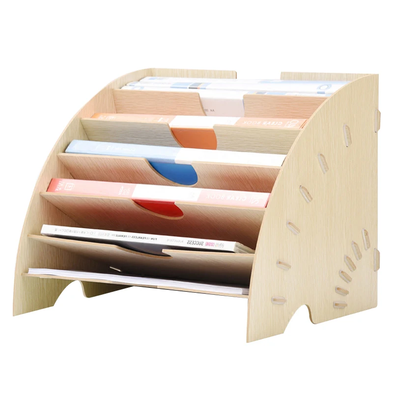 DIY مجلة المنظم متعدد الطبقات مكتب المنظمون حامل كتب الخشب تخزين منظم رف حامل رف الفرح الزاوية