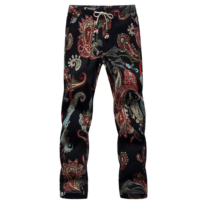 Мужские брюки с цветочным принтом, 7 цветов, размер S-6XL, лето, мужские брюки, модные повседневные брюки