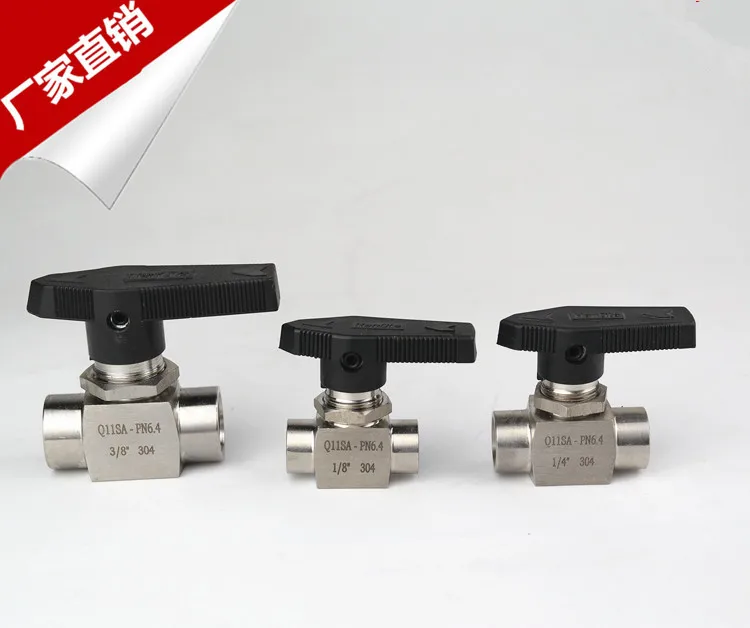 2-way Женский шаровой клапан с резьбой 1/" из нержавеющей стали 304 высокого давления высокотемпературный шариковый клапан