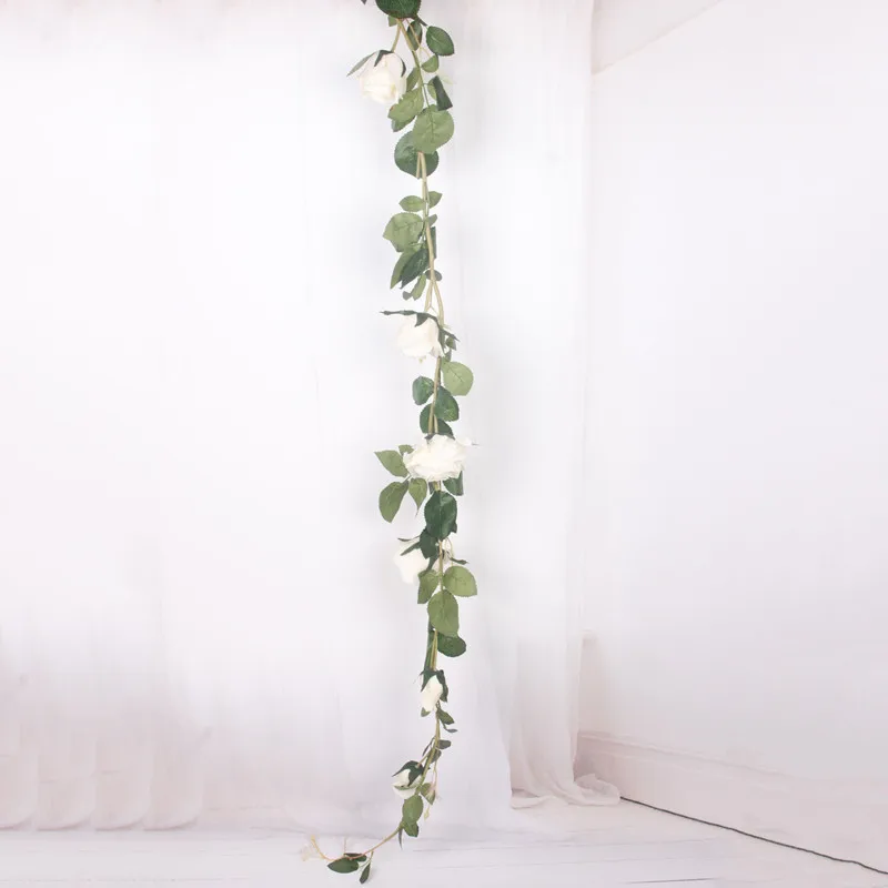 JAROWN Artificial Rose Flower Vines Simulation Decorative Artificial Flowers For Wedding Home Garden Decoration Accessory JAROWN Artificial Rose Flower Vines Simulation Decorative Artificial Flowers For Wedding Home Garden Decoration Accessory