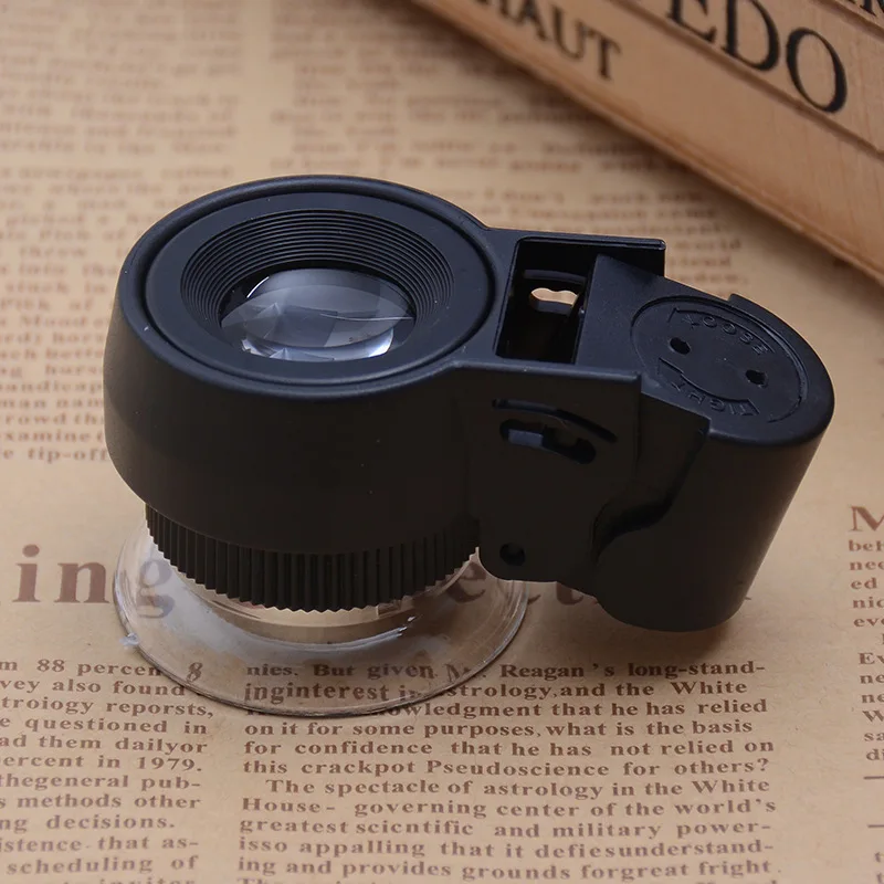 

LED Illuminated Professional 30X Triplet Jewelers Loupe Magnifier with Lighted Stand and UV Black Light