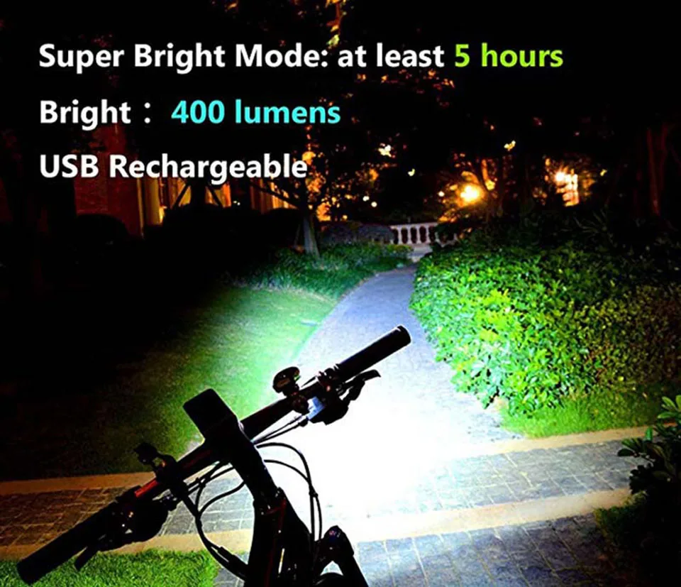 Clearance Smart Mountain Bike Light 500 lumens LED Bicycle Front Light USB Rechargeable Automatic Safety Lights Outdoors Cycling Headlight 7