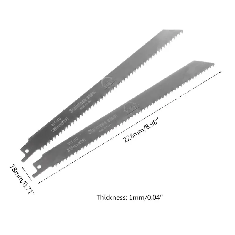 2шт 228 мм нержавеющая сталь S1111K 3TPI S1111D 6 TPI сабельная пила для резки дерева