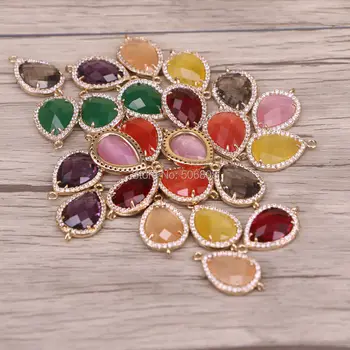 

30PCS ZYZ-C2348 Crystal zircon beads, pave crystal drop beads, charm beads