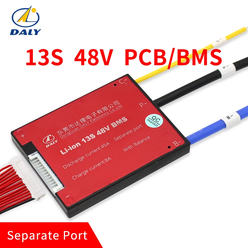 Daly 3,7 в 13 S 45A 60A 48 в PCB BMS для 18650 LiNCM литий-ионный аккумулятор с балансным литий-ионным аккумулятором для скутера балансиры