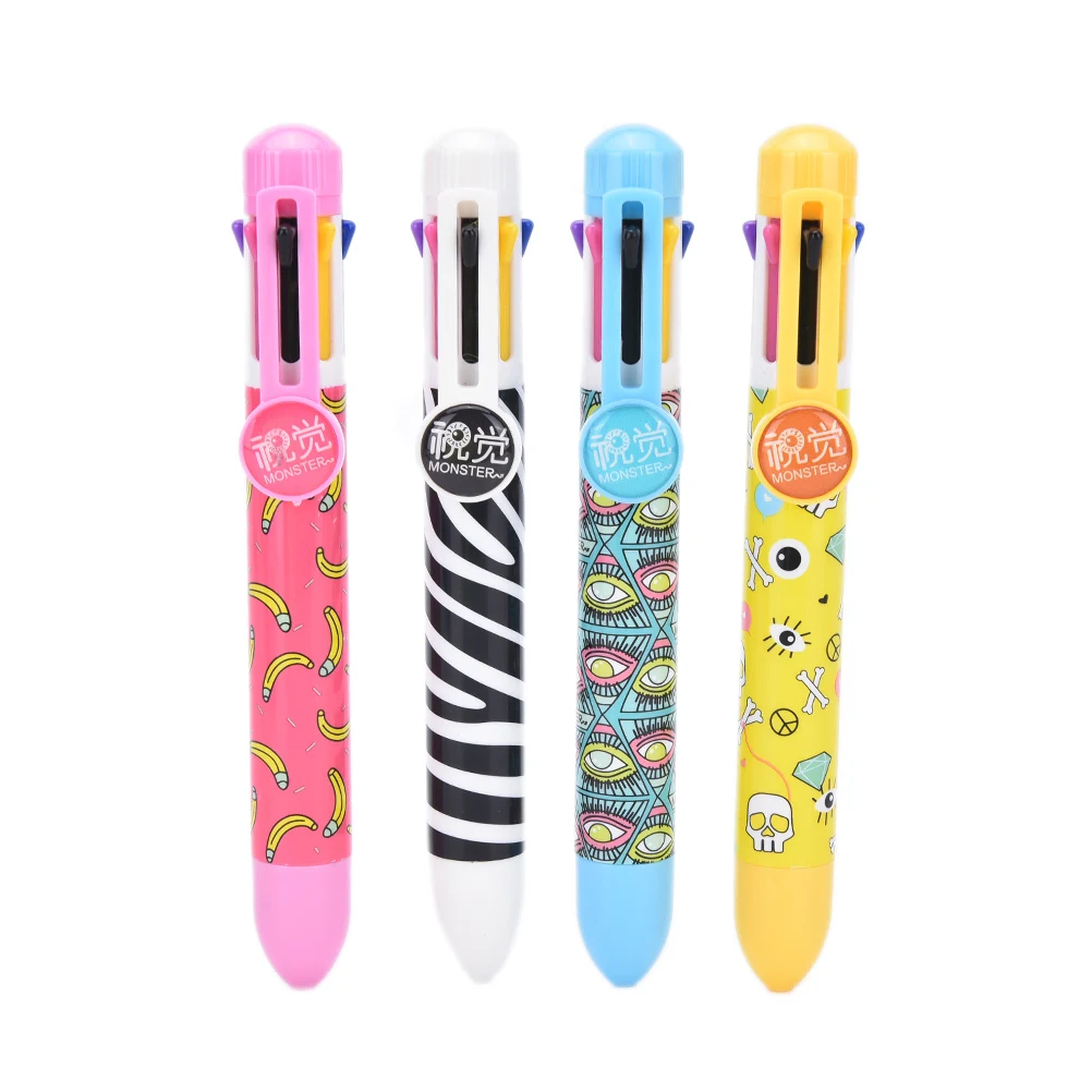 cheap Multicolor Ballpoint Pen Multifunction 8 In1 Colorful Stationery Creative School Supplies Novelty 8 Colors Pen Office Supplies