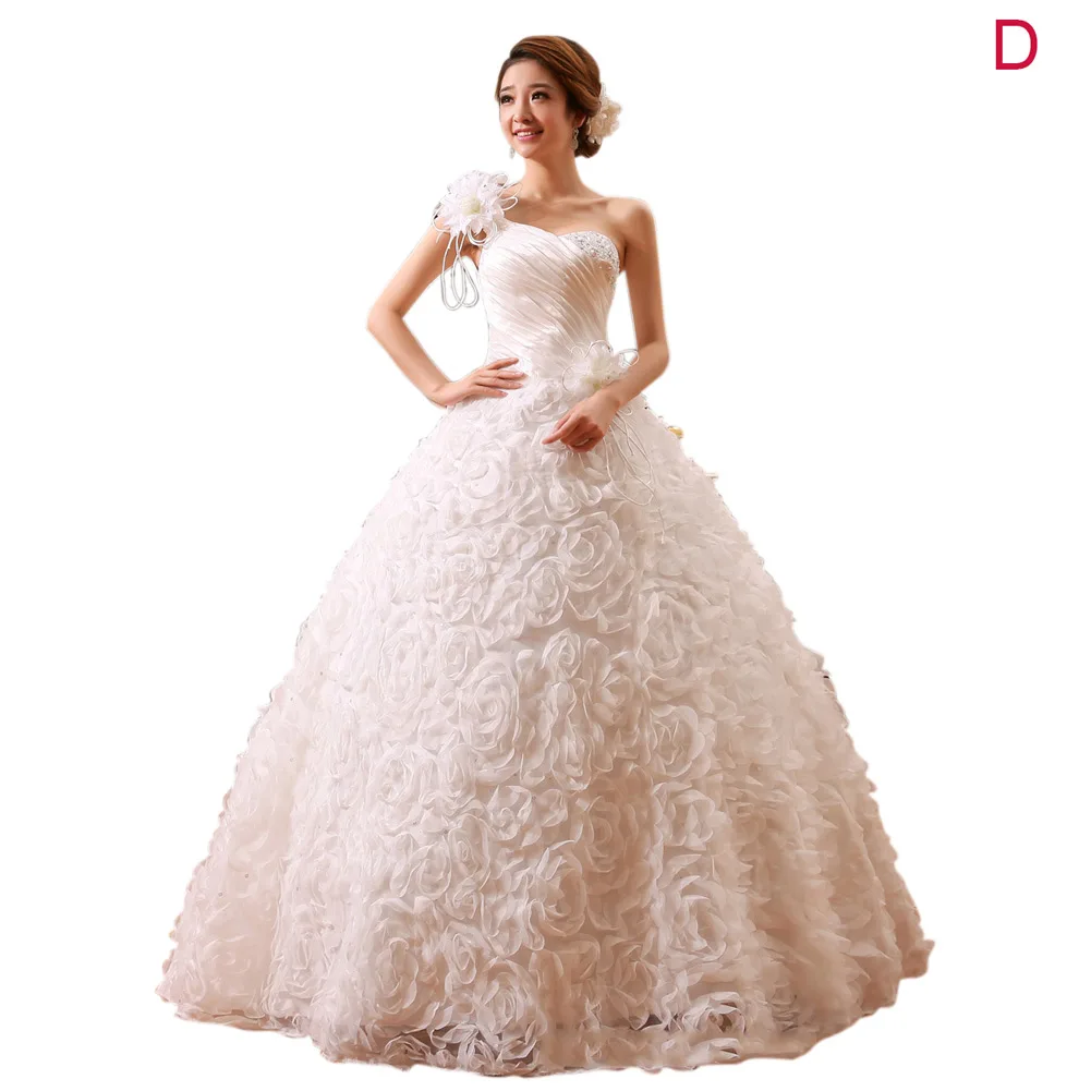 

Newly Ladies Wedding Dress Solid Short Sleeves Embroidery Wedding Gown for Women TE889