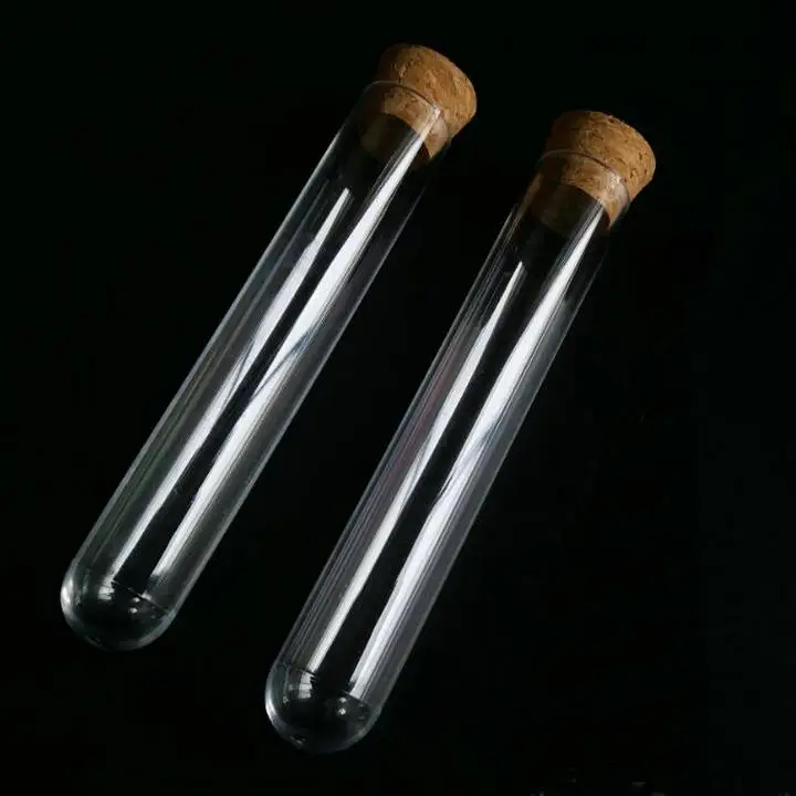 4pcs/lot Transparent 40x200mm Glass Test Tube Round Bottom with Cork