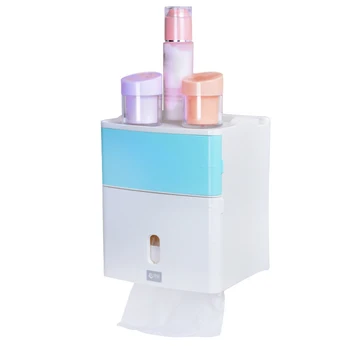 

Double Layer Bathroom Storage Box Toilet Paper Sanitary Napkin Storage Wall Mounted Shelves DC120