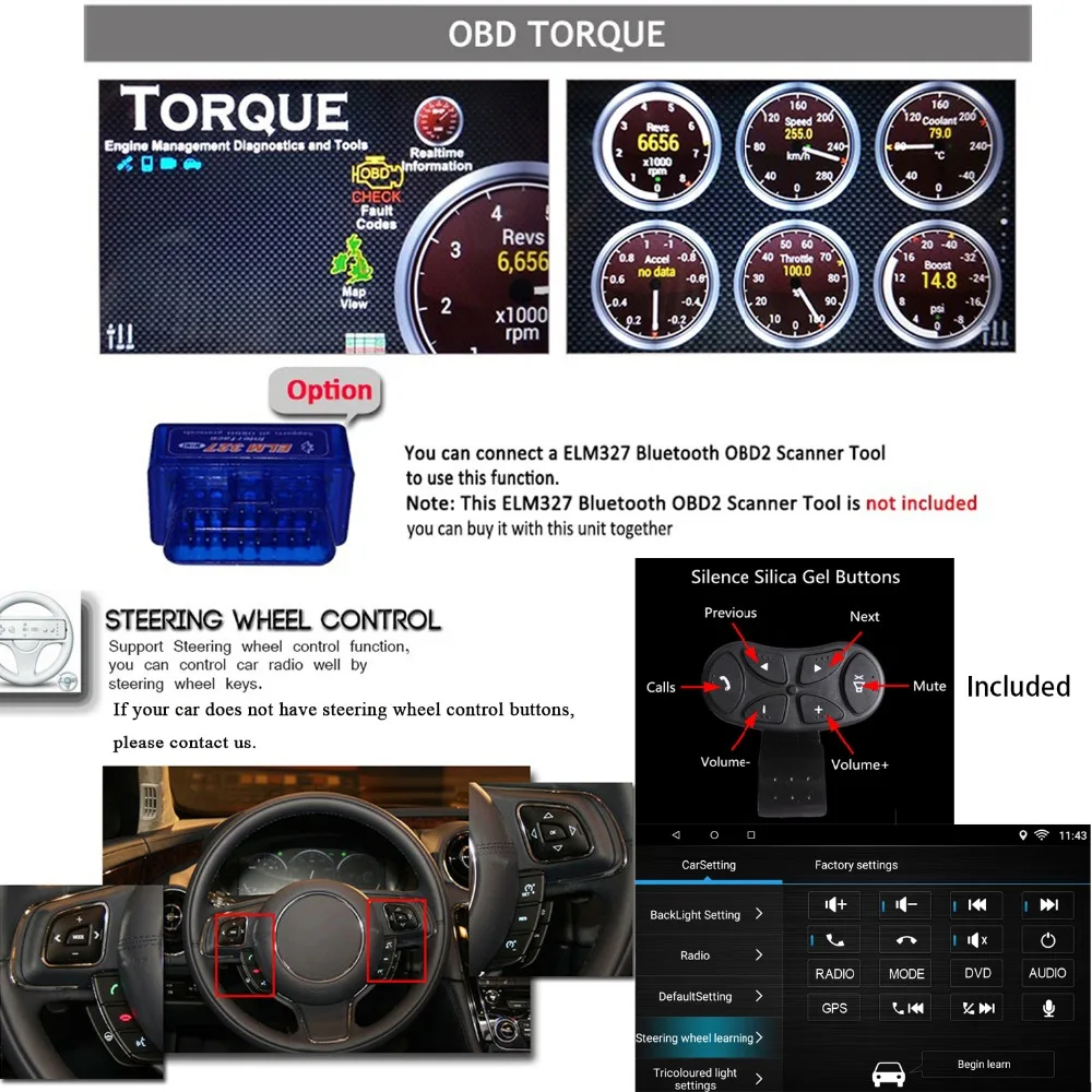 Sale 7 inch 2 Din Head Unit Android 6.0 Car Stereo Car GPS Navigation Car Radio Bluetooth WIFI Quad Core 1GB / 2GB+16GB AM/FM/RDS 5