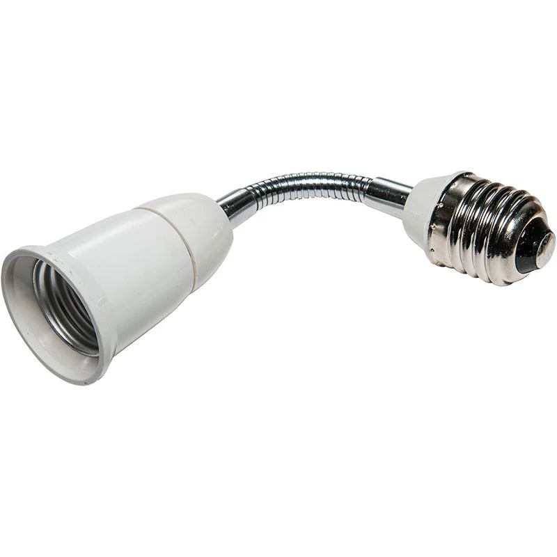 1pcs E27 to E27 LED Bulb Lamp Holders Flexible Extension Adapter Converter White