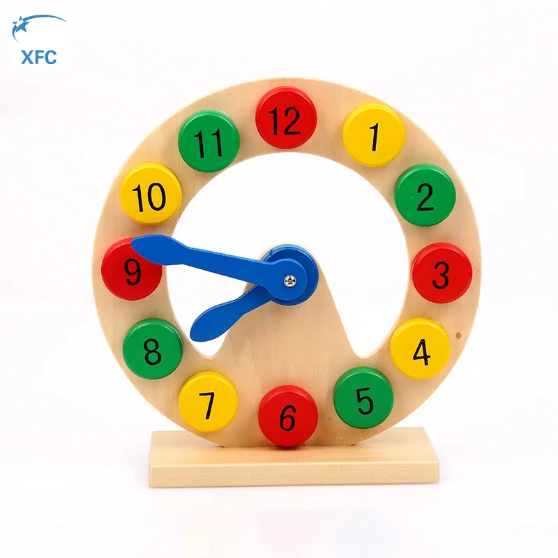 

Wooden Digital Geometry Clock Toy Children Kids Montessori Early Learning Educational Math Toy Birthday Gift
