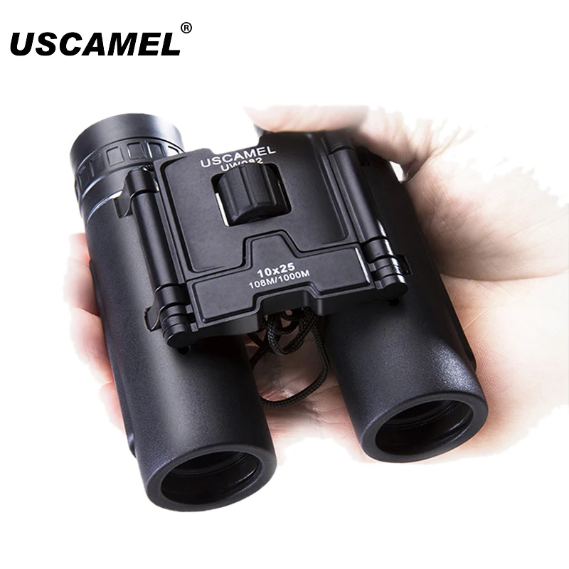 

USCAMEL 10x25 Shimmer Night Vision Compact Binoculars Folding HD Mini Telescope Bak7 FMC Optics Hunting Sports