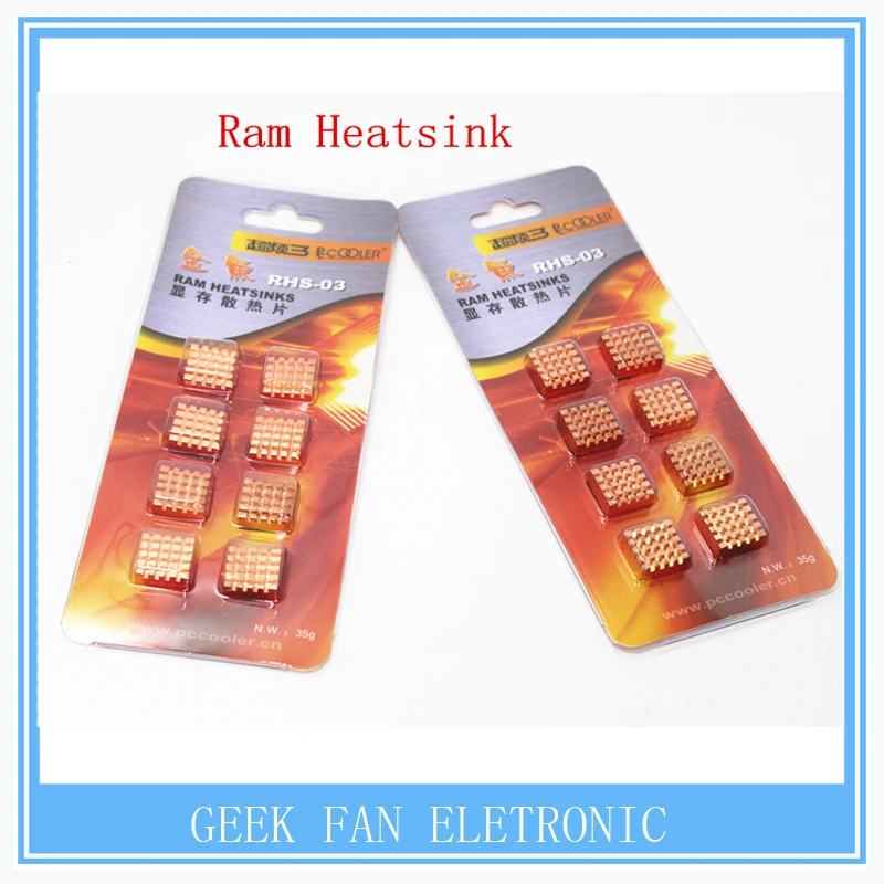 

8pcs/lot Rhs-03 copper memory ram Heatsink radiator for VGA card or Raspberry pi B plus or Raspberry pi 2