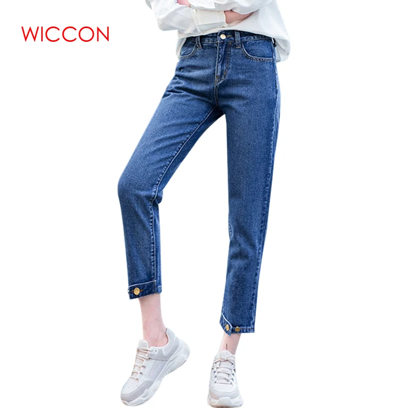 2019 винтажные брюки модные джинсы женские новые ботильоны длина брюки шаровары Повседневные джинсы на молнии женские весенние брюки