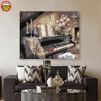 

painting by numbers art paint by number Diy European piano hand-painted color filling decorative painting oil painting