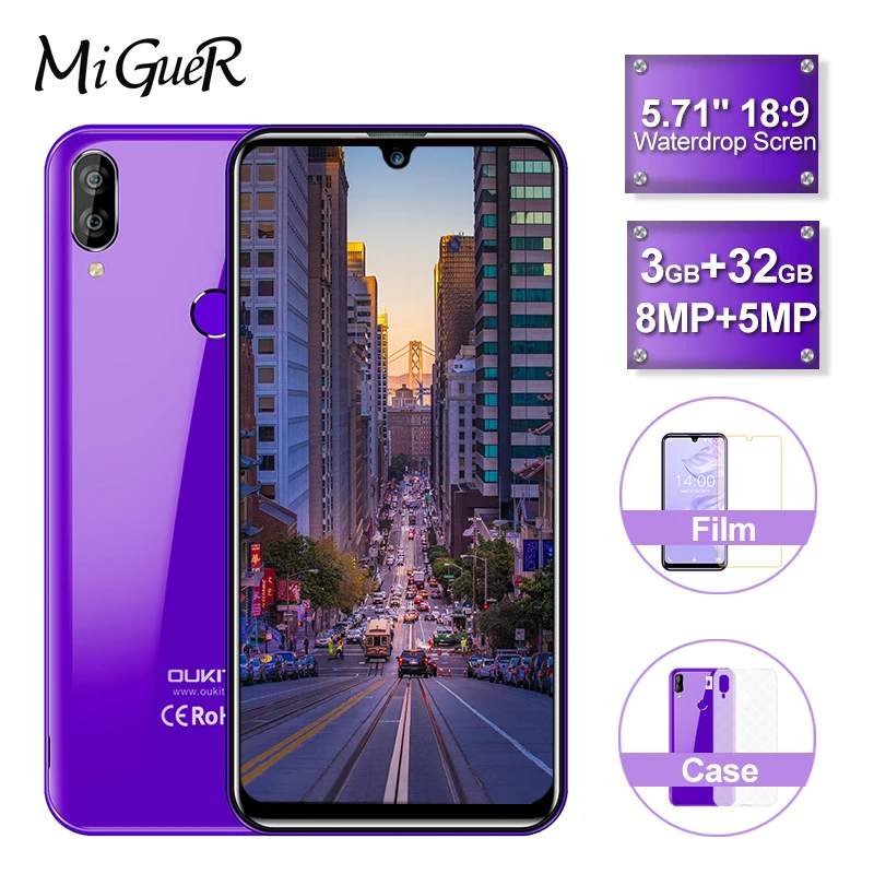 

OUKITEL C16 PRO Smart Phone 5.71''HD+ Android 9.0 Pie 3GB RAM 32GB ROM MT6761P Quad Core 2600mAh Face ID 4G LTE Mobile Phone