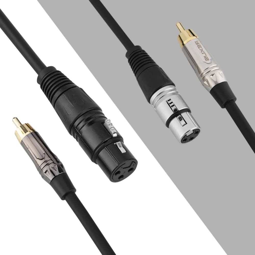 Высококачественный черный/Серебряный штекер 1 м/1 8 м/3 м/5 м/10 м RCA XLR Женский