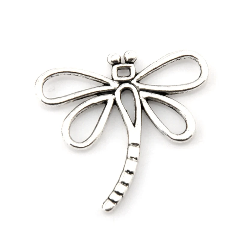 

20Pcs Antique Silver Tone Dragonfly Libellule Charms Pendants Jewelry Making 31x30mm