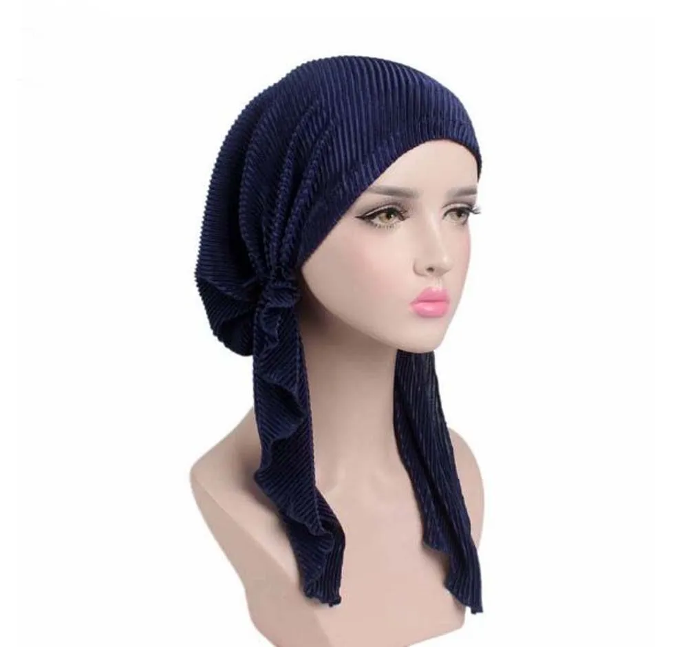 Складной длинный хвост PRE-TIE-STYLE Skullies Beanies весна осень брендовая эластичная ткань тюрбаны для женщин шапочка для химиотерапии