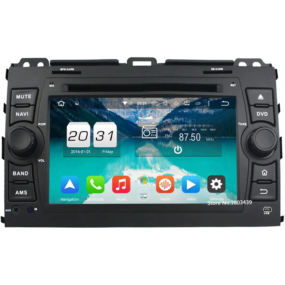 

Android 6.0 7" Octa Core WIFI 4GB RAM 4G DAB+RDS Car DVD Radio Player For Toyota Land Cruiser Prado 120 2002-2010 GPS Navigation