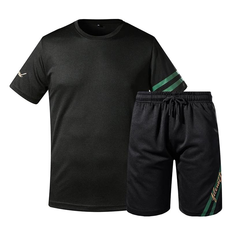 Tracksuit Male Men Clothing Sets Fitness Tracksuit Summer Casual Men Shorts+ T Shirt Men's Suit 2 Pieces Sets Plus Size
