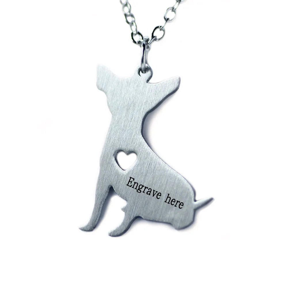 Personalized Hollow Heart Stainless Steel Necklace DIY Pet Puppy &amp Pendant Animal Charms Jewelry Gift (NE101523) | Украшения и