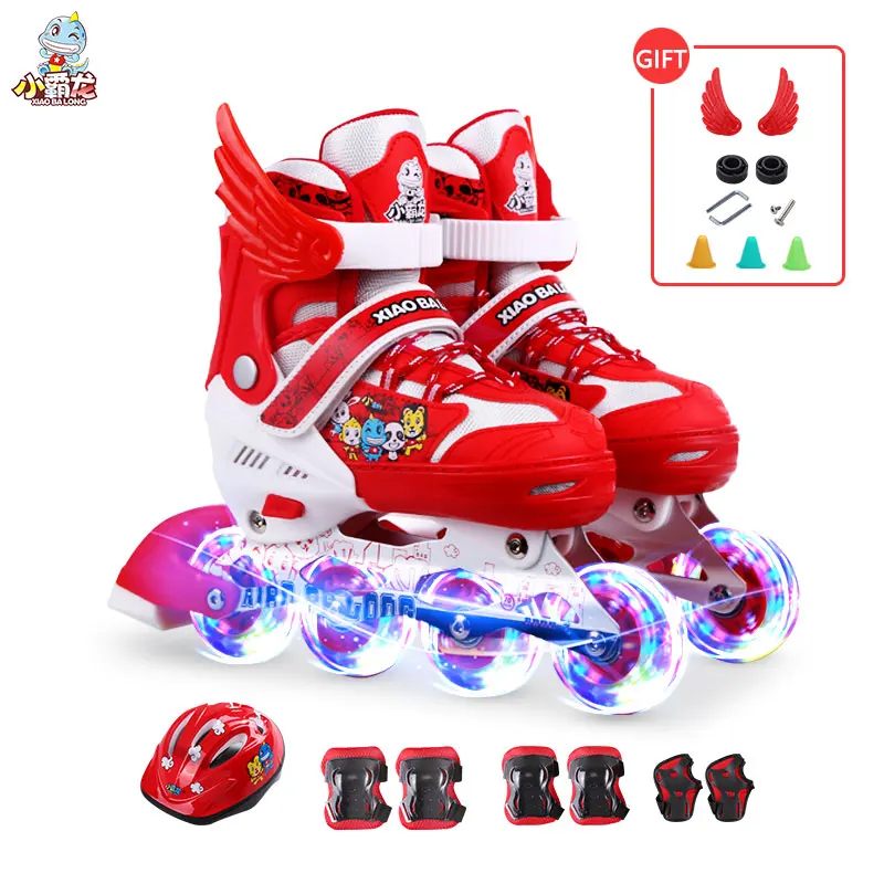 

Toy Sports Kids Roller Skates Inline Shoes Professional Roller Skating Shoe for Boys and Girls Adjustable Size PU Flashing Wheel