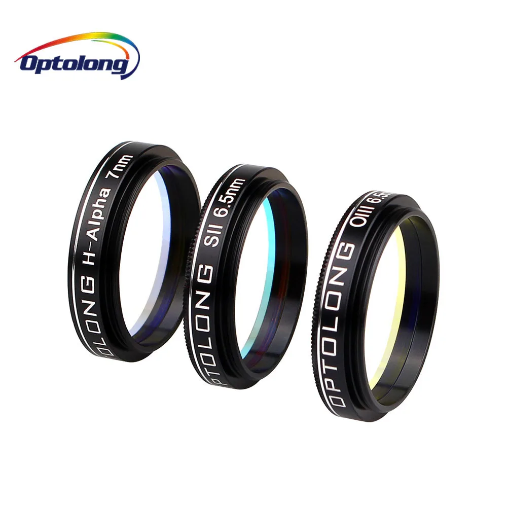 

OPTOLONG Filter H-Alpha 7nm SII-CCD 6.5nm OIII-CCD 6.5nm Narrow Band Astronomy Telescope Filters Kit for Deep Sky 1.25" M0022