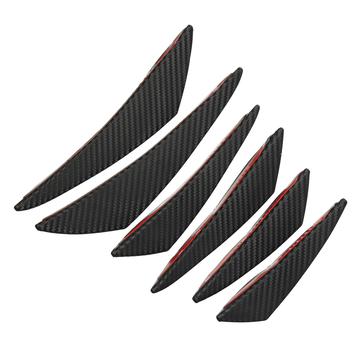 6 piezas Universal de fibra de carbono para coche/parachoques delantero automático aletas Spoiler Canards reajuste partes exteriores parachoques 6 piezas Universal de fibra de carbono para coche/parachoques delantero automático aletas Spoiler Canards reajuste partes exteriores parachoques