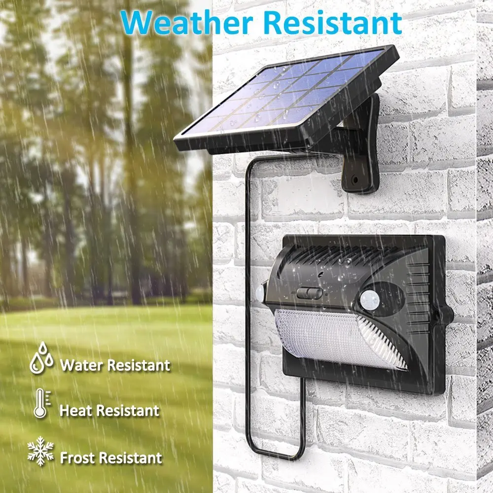 Solar ao ar Detector de Movimento Solar para Jardim Cor em Mudança Livre Dupla Sensing Ajustável Painel Solar 200lm Parede Lâmpada Luz 5-modos 6 200lm cor em mudança parede lâmpada solar para jardim